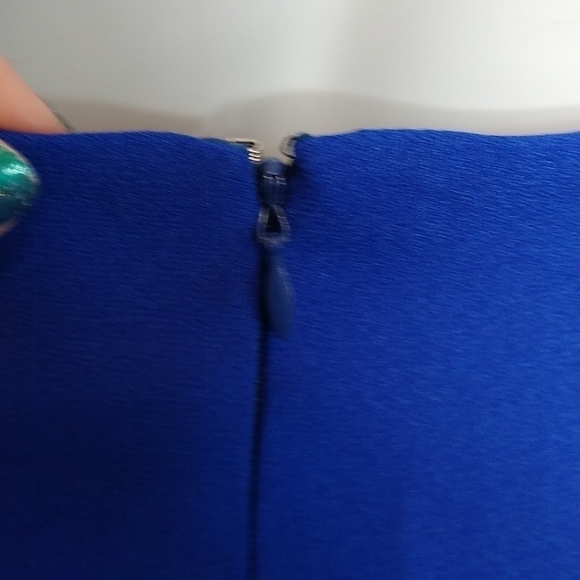 Le Suit Petite SZ 4P Royal Blue Early 90's Retro Short Sleeve Suit Skirt Set - Picture 13 of 15